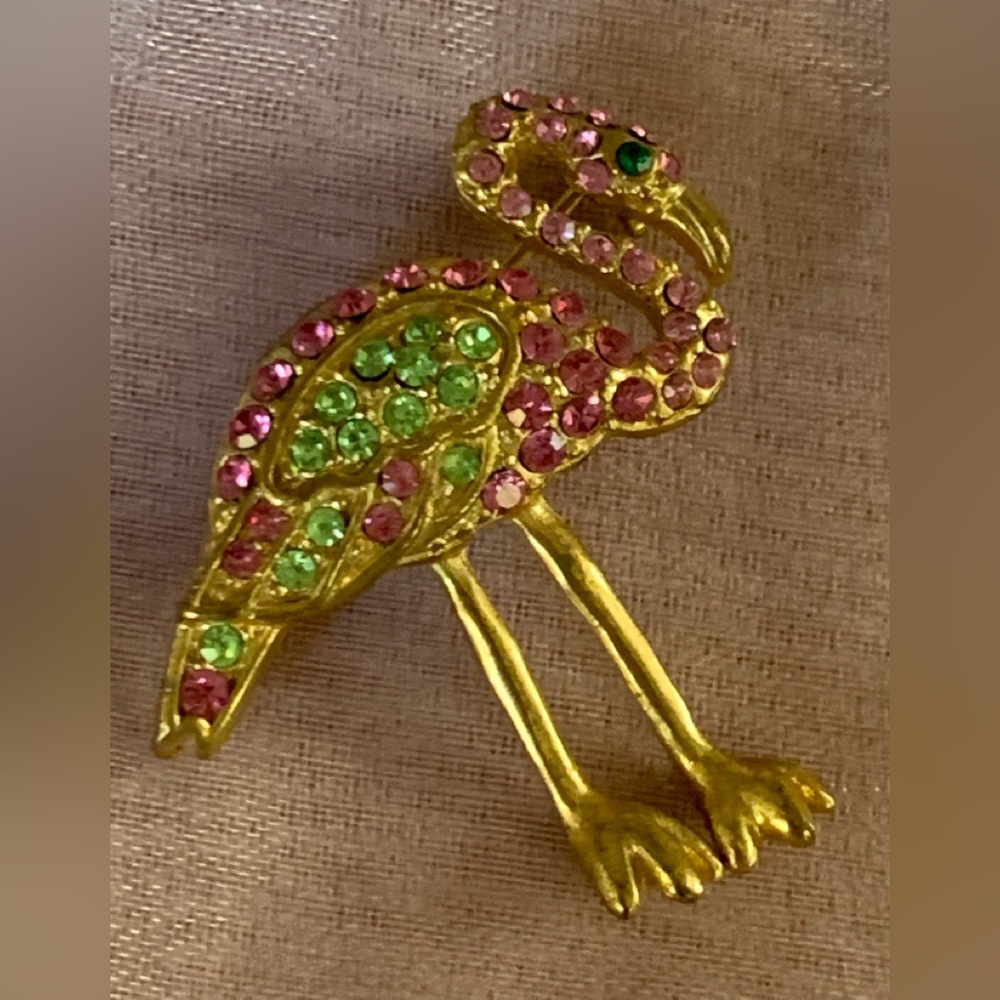 Gold Flamingo stick pin